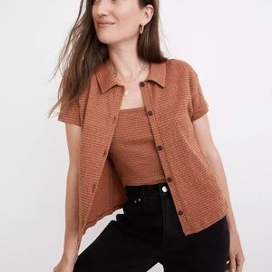New with Tags Madewell knit Textured Button-Front Shirt in Size Medium (2 pc)